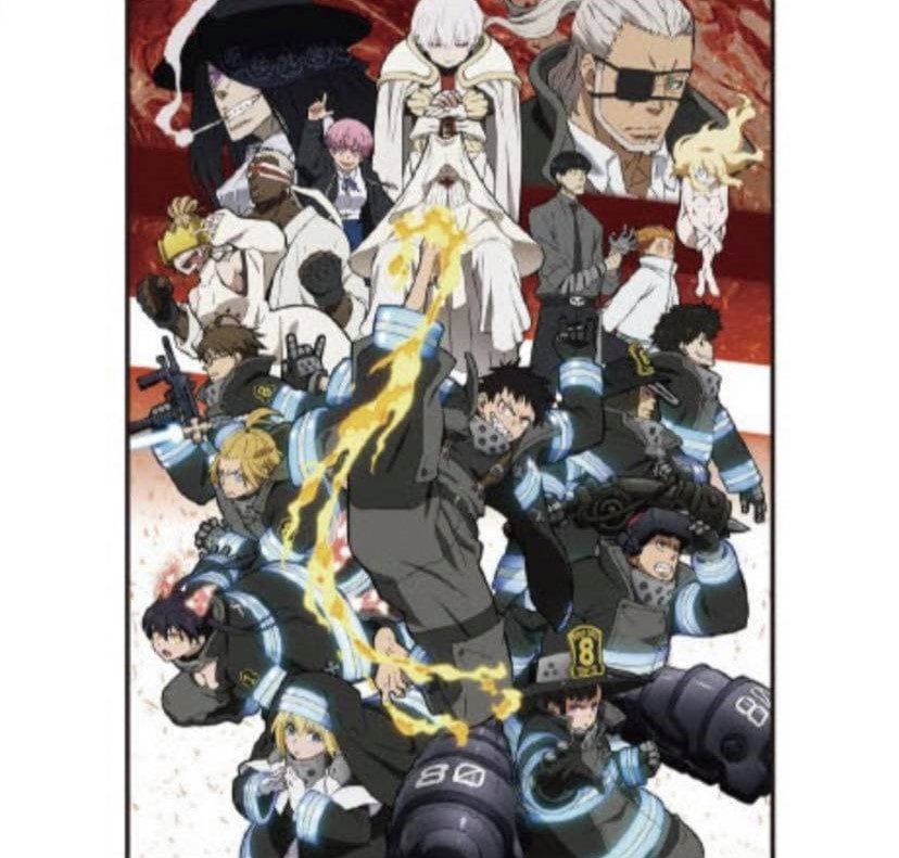 Fire Force SD Characters Art Wall Scroll GE27101 – All Blue Anime