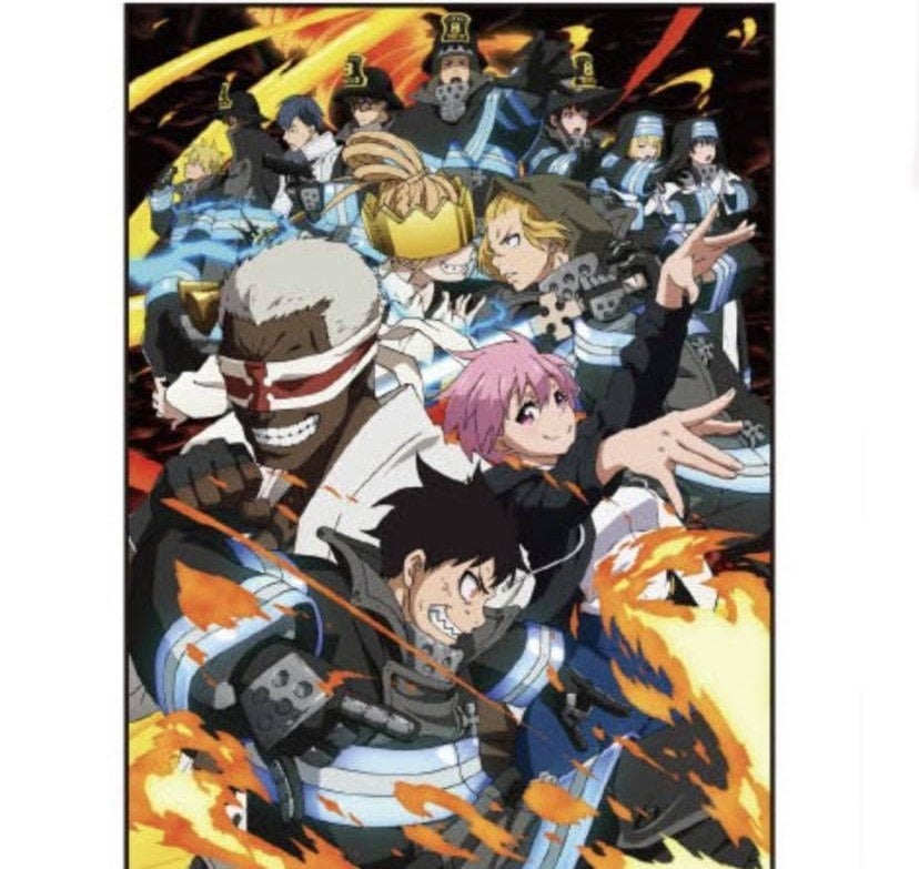 Fire Force SD Characters Art Wall Scroll GE27101 – All Blue Anime